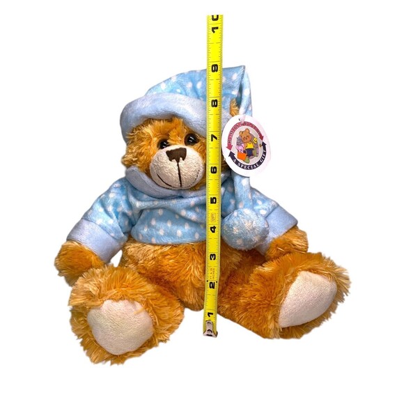 ReMona Plush Teddy Bear w/Blue & White Polka Dot Pajamas & Hat New NWT - Picture 8 of 12